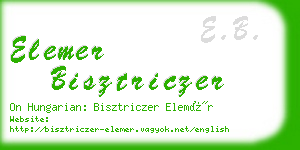 elemer bisztriczer business card